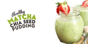 پودینگ ماچا و دانه چیا